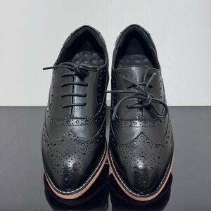 Mona Flying Women's Leather Perforated Oxford Shoes Wingtip Derby 6.5 New No Box